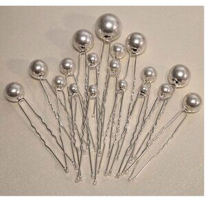 New Premier handmade bridal hair pin silver tone 18 pcs with SOFT ENDS